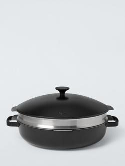 John Lewis Aluminium Non-Stick Multi-Pan with Stainless Steel Steamer, 30cm, Black, Black