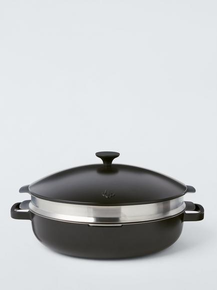 John Lewis Aluminium Non-Stick Multi-Pan with Stainless Steel Steamer & Colander, 30cm - view 2, Black
