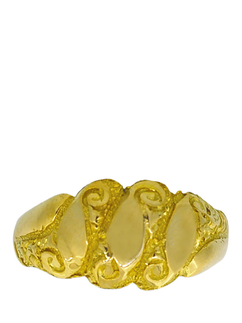 Product image 2 of 4, which shows Vintage Fine Jewellery Pre-Loved 18ct Yellow Gold Engraved Band Ring, Dated Birmingham 1917