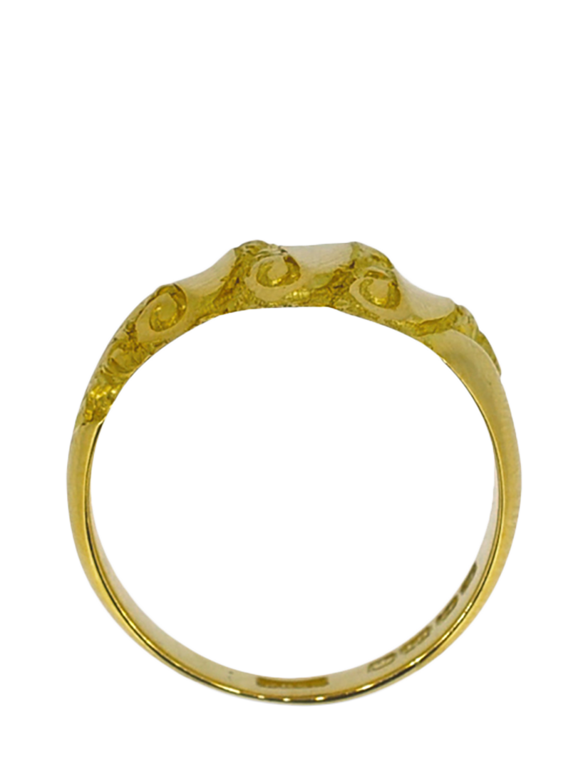 Product image 3 of 4, which shows Vintage Fine Jewellery Pre-Loved 18ct Yellow Gold Engraved Band Ring, Dated Birmingham 1917