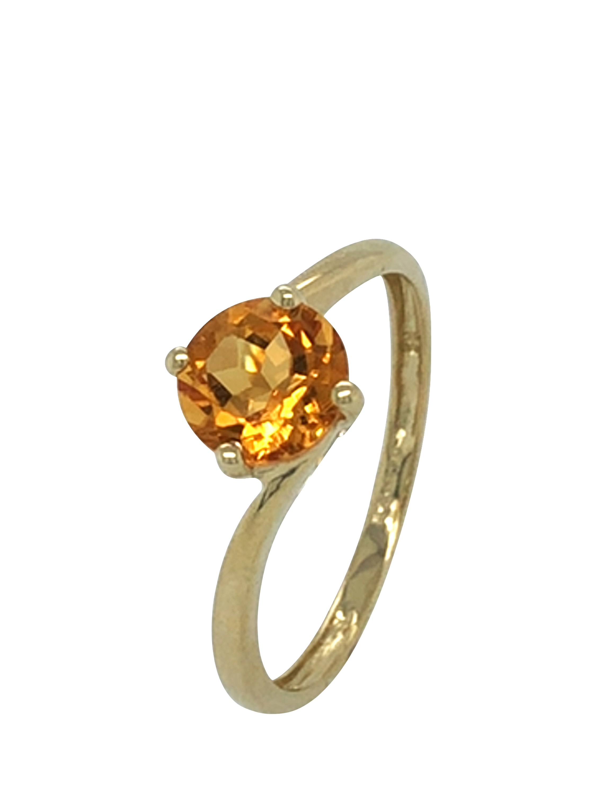 Vintage Fine Jewellery Pre-Loved 9ct Yellow Gold Citrine Cross Over Ring, Dated Birmingham 2005