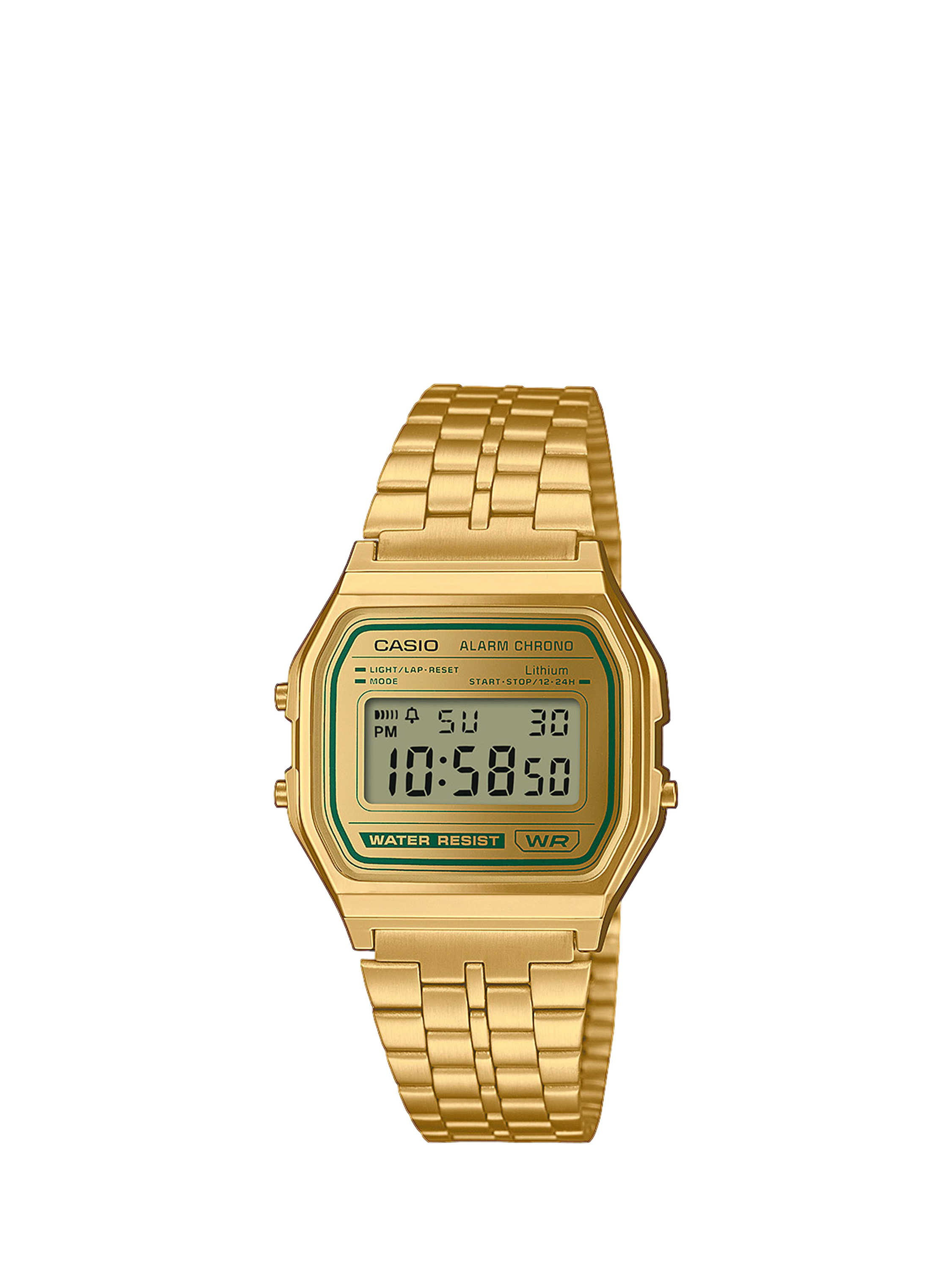 Product image 1 of 1, which shows Casio Unisex Vintage Digital Bracelet Strap Watch, Gold