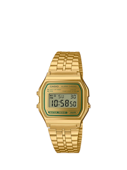Casio Unisex Vintage Digital Bracelet Strap Watch, Gold, Gold