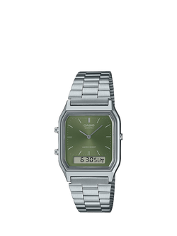 Casio Unisex Vintage Combination Bracelet Strap Watch, Silver