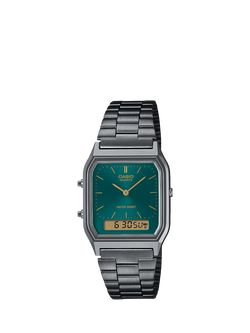 Casio Unisex Vintage Combination Bracelet Strap Watch, Grey