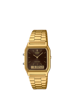 Casio Unisex Vintage Combination Bracelet Strap Watch, Gold