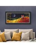 John Lewis Geoff Beckett 'Counting Sheep' Framed Print, 54 x 109cm, Yellow/Red