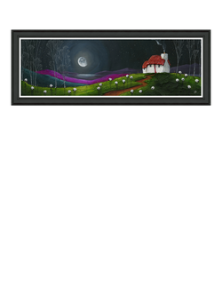 John Lewis Geoff Beckett 'Dreaming' Framed Print, 49 x 129cm, Purple/Green, Purple / Green