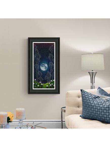 John Lewis Geoff Beckett 'Full Moon' Framed Print, 69 x 39cm, Green/Black - view 2, Green / Black