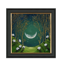 John Lewis Geoff Beckett 'Raincatcher' Framed Print, 59 x 59cm, Green/Gold, Green / Gold