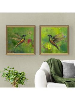 John Lewis Laure Bury 'Nature's Realm I' Framed Print, Set of 2, 55 x 55cm, Green - view 2, Green