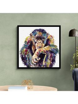 John Lewis Louise Luton 'I'm Still Thinking' Framed Print, 80 x 80cm, Gold/White - view 2, Gold / White