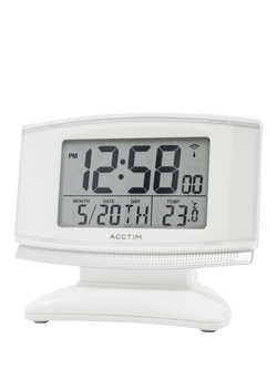 Acctim Integra 2 Radio Controlled Smartlite Digital Alarm Clock, White - view 2, White