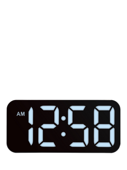 Acctim LED Multi Colour Changing Digital Alarm Clock, Black, Black