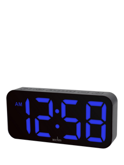 Acctim LED Multi Colour Changing Digital Alarm Clock, Black - view 2, Black