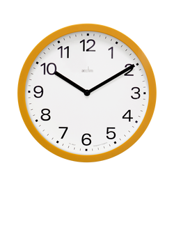 Acctim Renhold Analogue Wall Clock, 25cm, Mustard