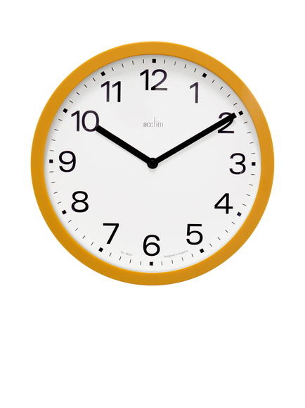 Acctim Renhold Analogue Wall Clock, 25cm, Mustard