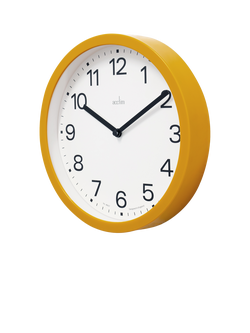 Acctim Renhold Analogue Wall Clock, 25cm - view 2, Mustard