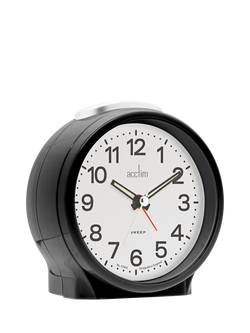 Acctim Emma Silent Sweep Analogue Alarm Clock - view 2, Black