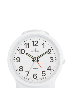Acctim Emma Silent Sweep Analogue Alarm Clock, White