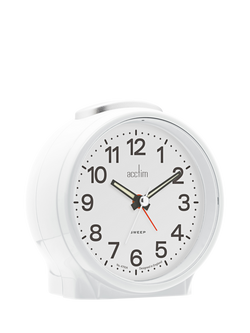Acctim Emma Silent Sweep Analogue Alarm Clock - view 2, White