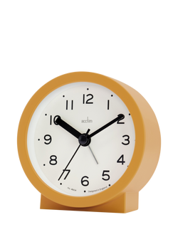 Acctim Mia Analogue Alarm Clock, Mustard - view 2, Mustard