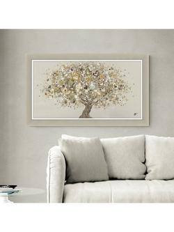 John Lewis Sara Otter 'Neutral Heart Tree' Framed Print, 72 x 122cm, Gold/Taupe - view 2, Gold / Taupe