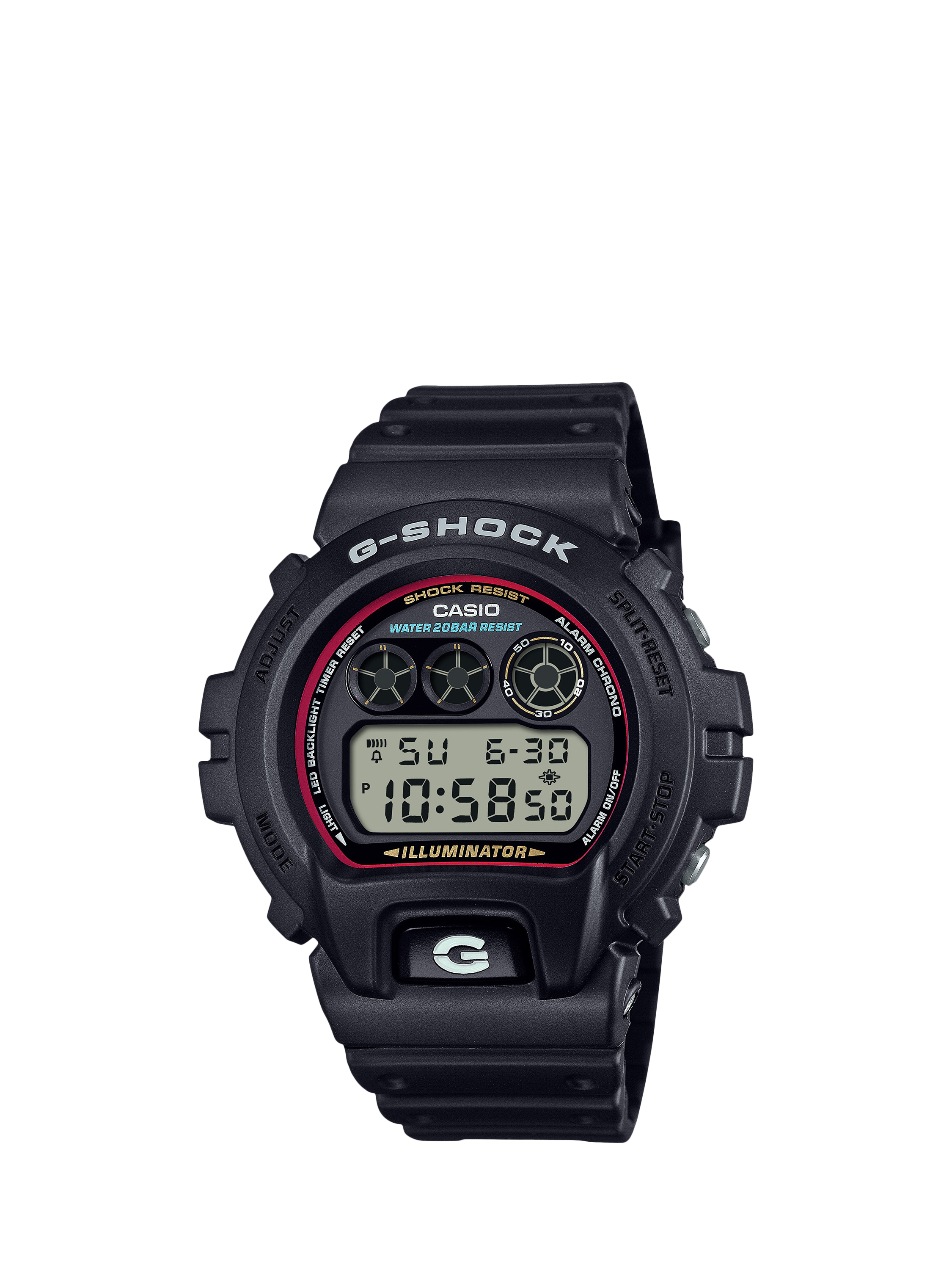 Product image 1 of 1, which shows Casio G-Shock DW-6900RL-1ER Men's Resin Strap Watch, Black