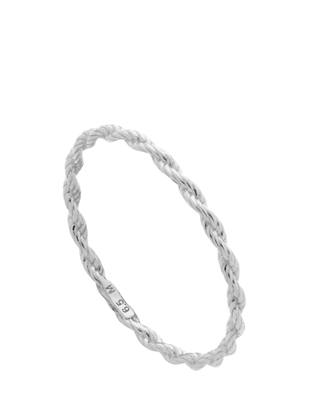 Monica Vinader Corda Skinny Stacking Ring, Silver, Silver