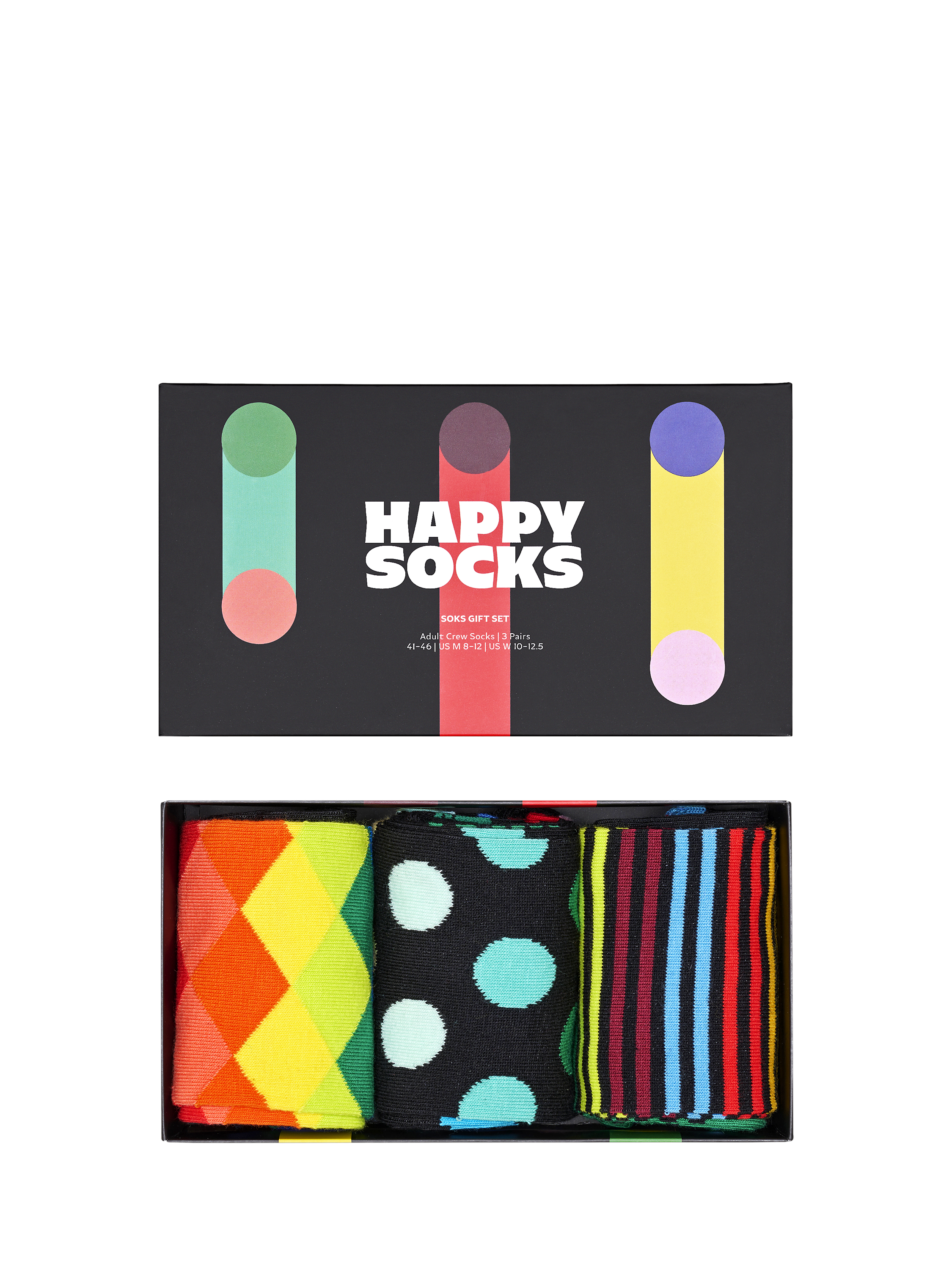 Happy Socks Classic Gift Set, One Size, Pack of 3, Multi