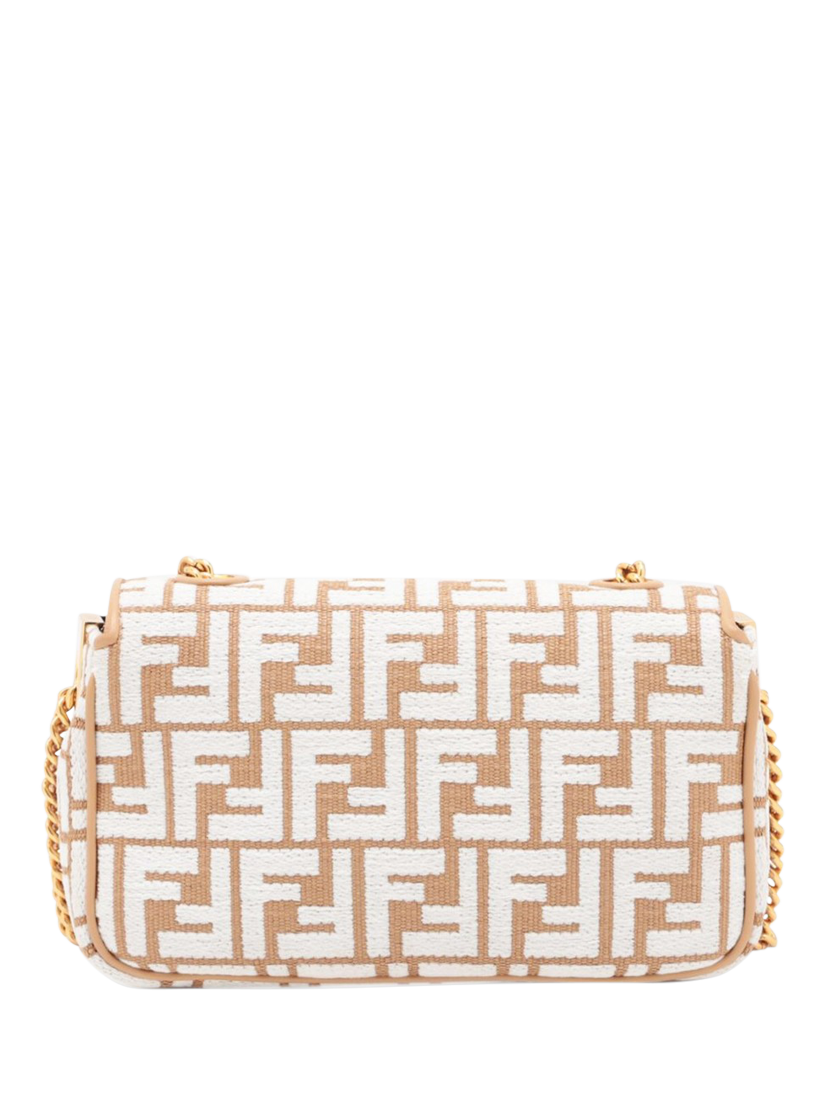 Product image 2 of 10, which shows Pre-loved Fendi Baguette Leather Chain Midi Shoulder Bag, Brown