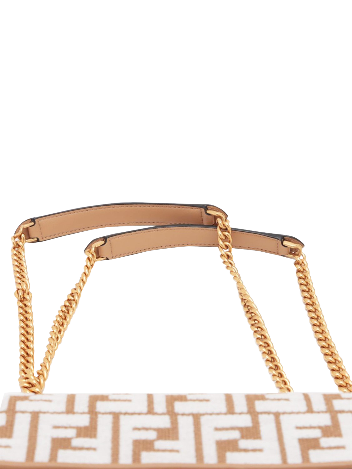 Product image 5 of 10, which shows Pre-loved Fendi Baguette Leather Chain Midi Shoulder Bag, Brown