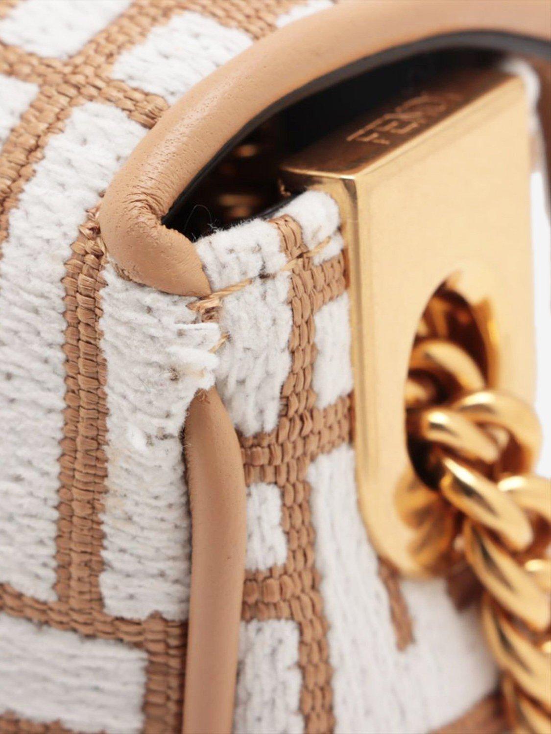 Product image 10 of 10, which shows Pre-loved Fendi Baguette Leather Chain Midi Shoulder Bag, Brown