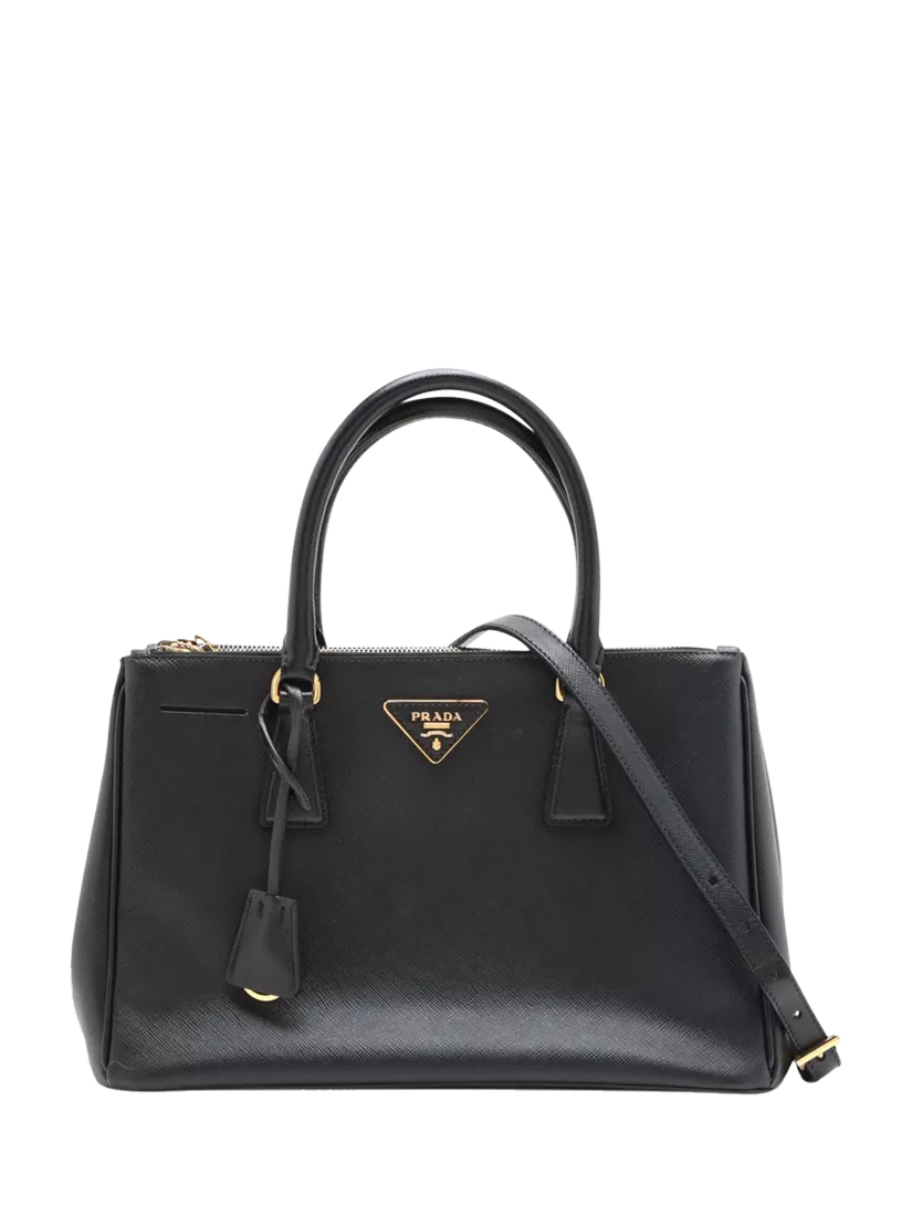 Pre loved Prada Medium Saffiano Leather Galleria Top Handle Bag Black