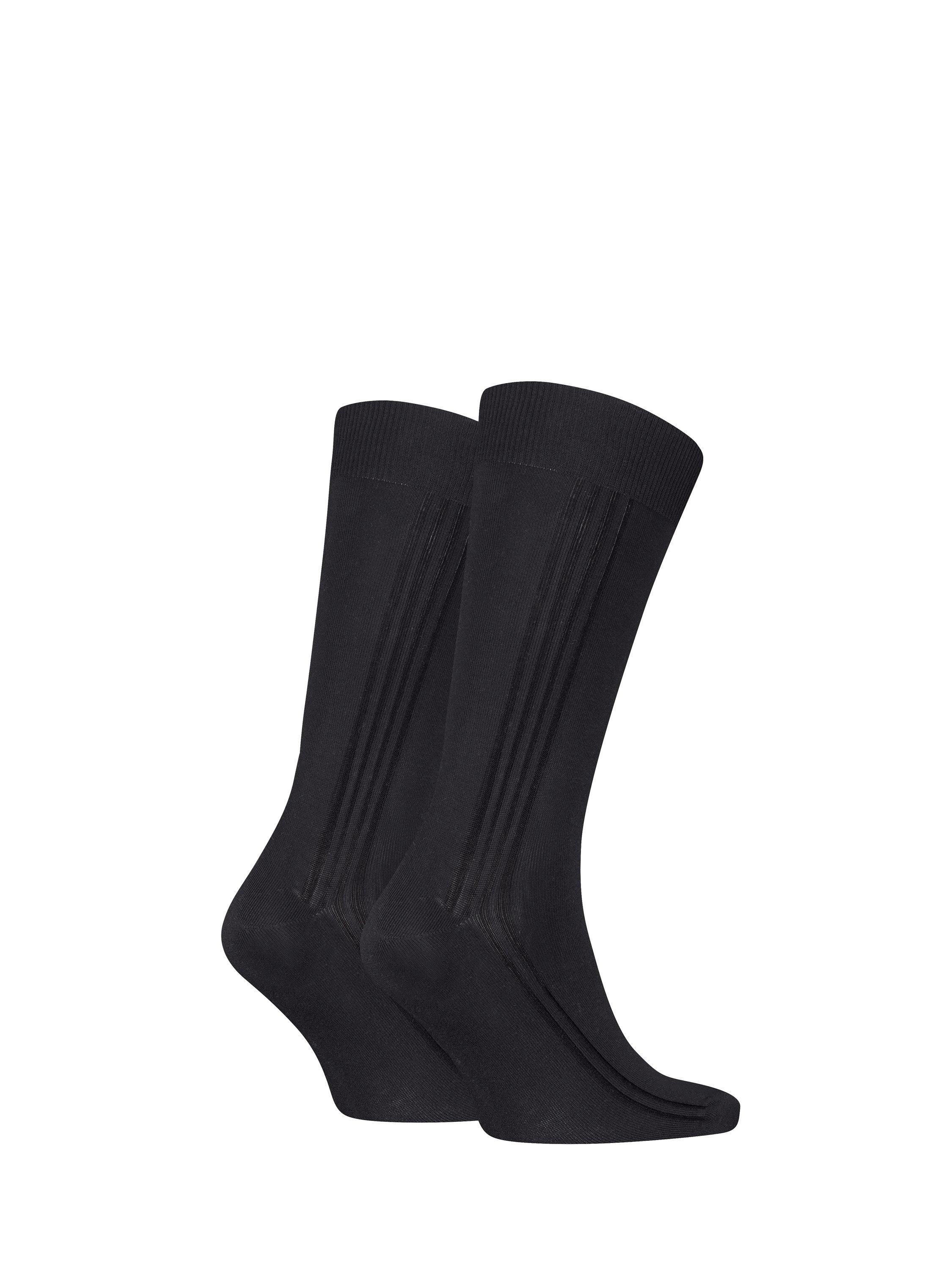 Product image 2 of 2, which shows Calvin Klein Ribbed Crew Socks, Pack of 2, Black