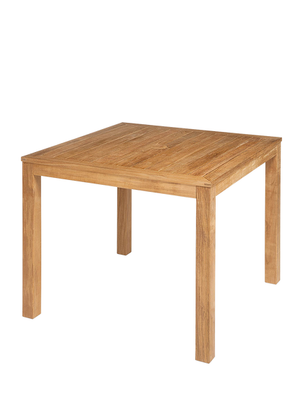 Barlow Tyrie Linear Square Wooden Garden Dining Table, 89cm, Teak, Teak