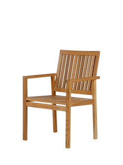 Barlow Tyrie Linear Wooden Garden Carver Chair, Teak, Teak