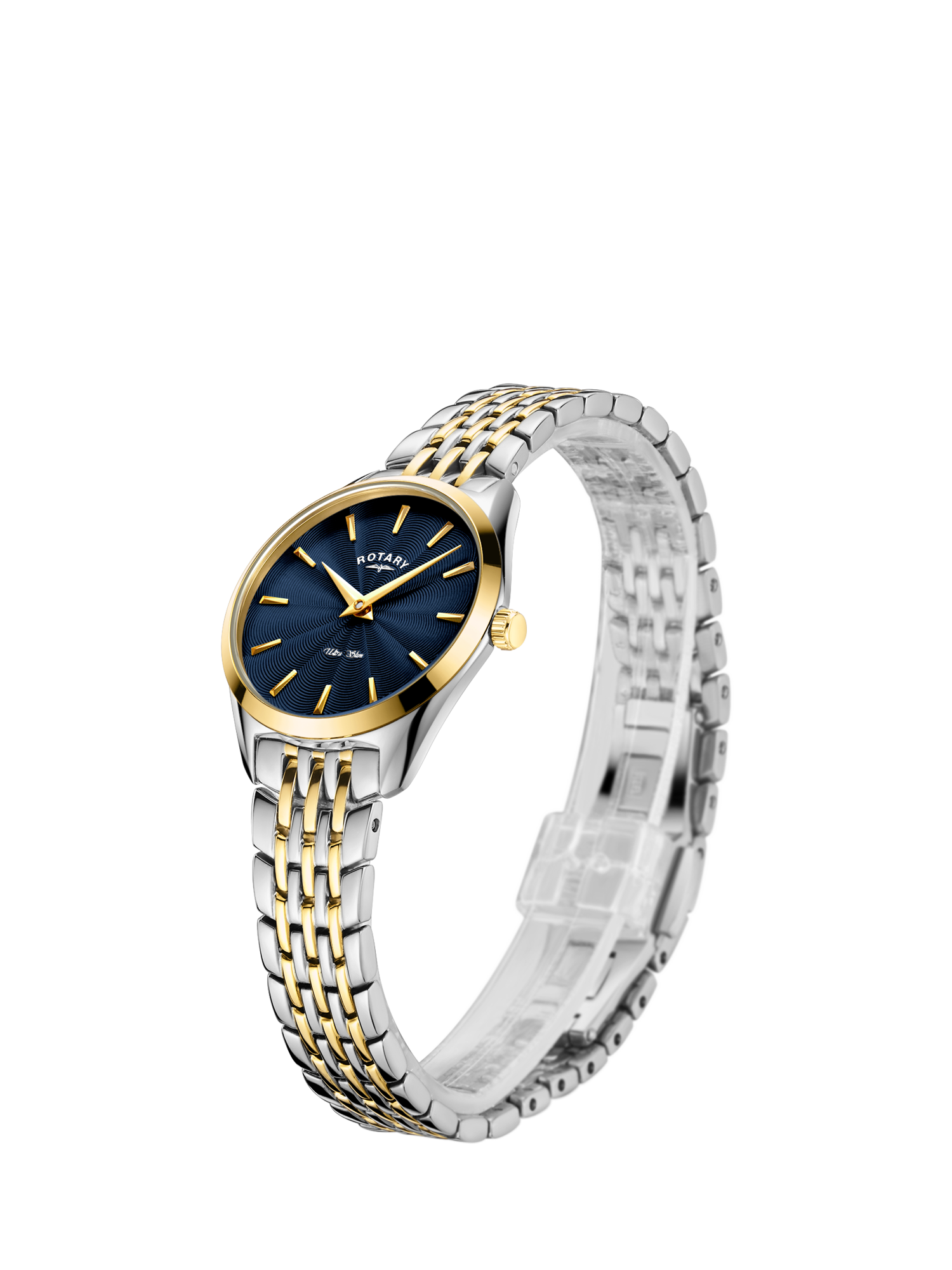 Product image 2 of 3, which shows Rotary LB08011/05 Women's Ultra Slim Bracelet Strap Watch, Gold