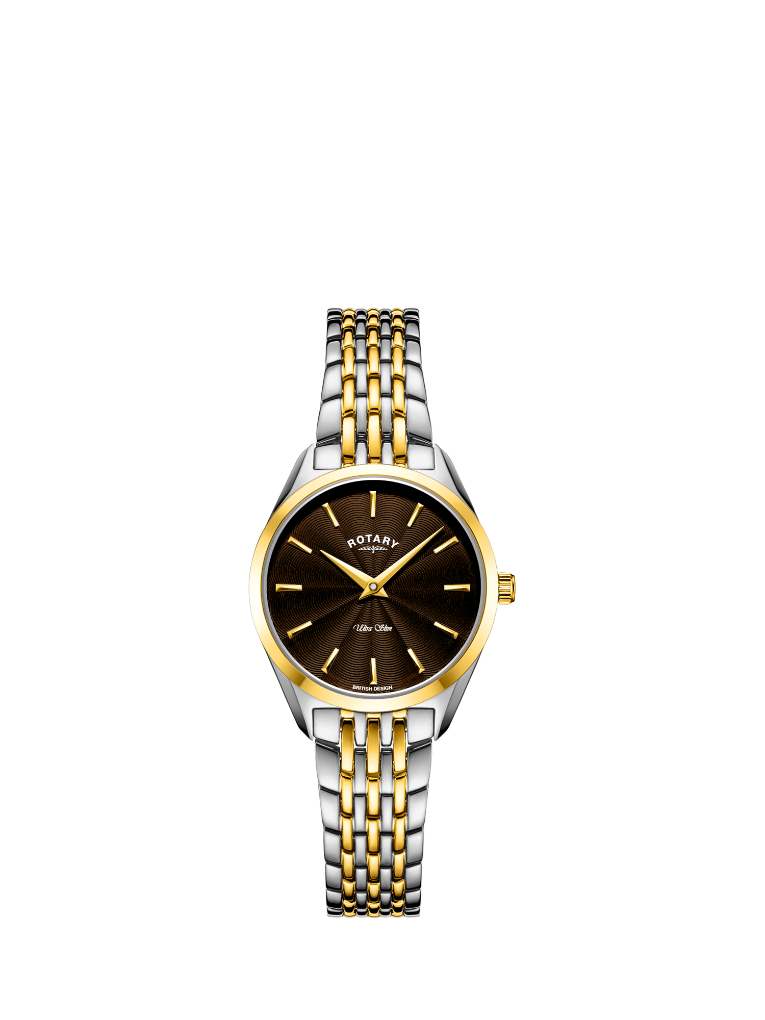 Product image 1 of 2, which shows Rotary LB08011/49 Women's Ultra Slim Bracelet Strap Watch, Gold