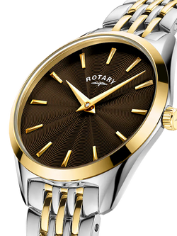 Rotary LB08011/49 Women's Ultra Slim Bracelet Strap Watch - view 2, Gold