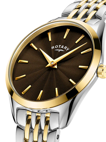 Rotary LB08011/49 Women's Ultra Slim Bracelet Strap Watch - view 2, Gold