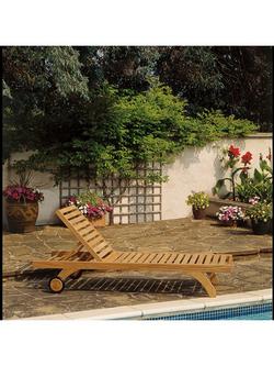 Barlow Tyrie Capri Wooden Sun Lounger, Teak - view 2, Teak