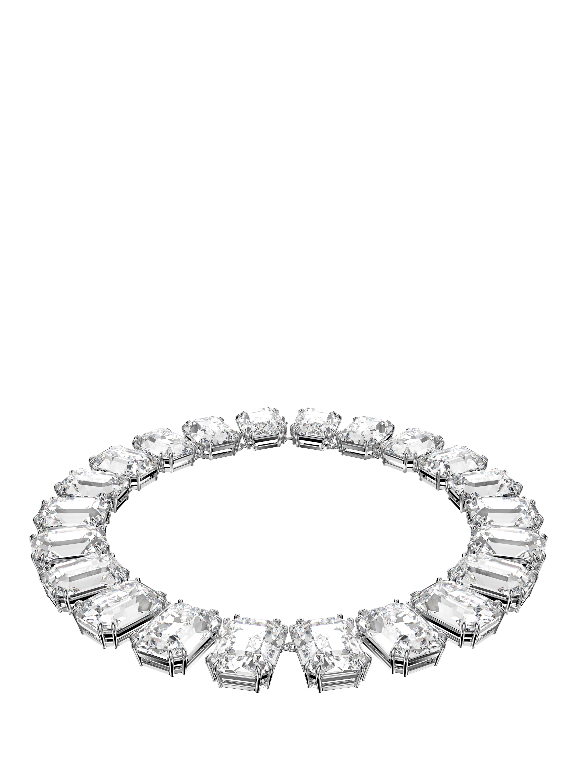 Product image 1 of 4, which shows Swarovski Millenia Octagon Cut Crystal Collar Necklace, Silver