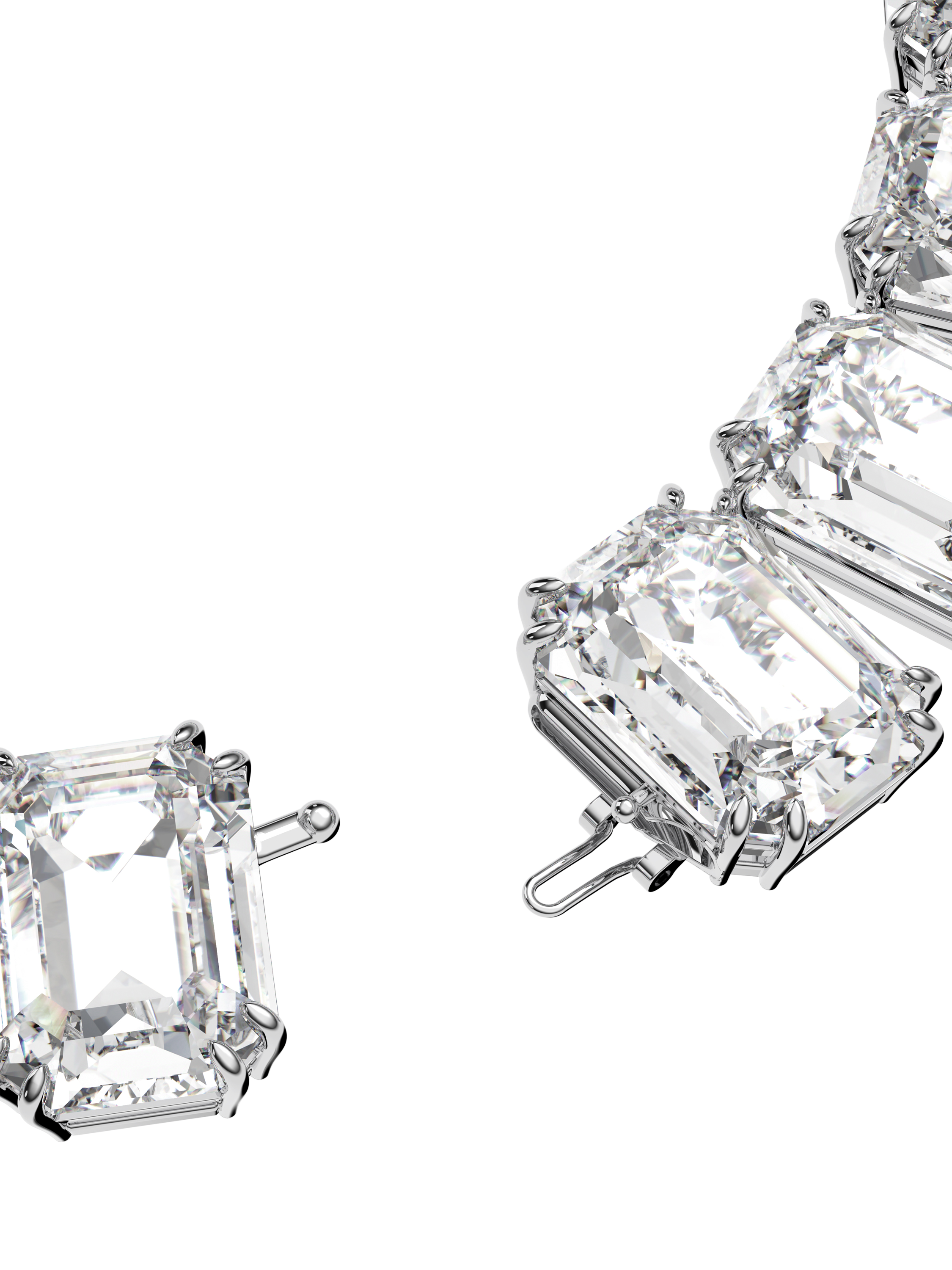 Product image 3 of 4, which shows Swarovski Millenia Octagon Cut Crystal Collar Necklace, Silver