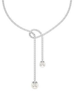 Swarovski Matrix Crystal Faux Pearl Statement Necklace, Silver, Silver