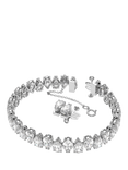 Swarovski Matrix Pear Cut Crystal Tennis Bracelet, Silver