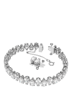 Swarovski Matrix Pear Cut Crystal Tennis Bracelet, Silver - view 2, Silver