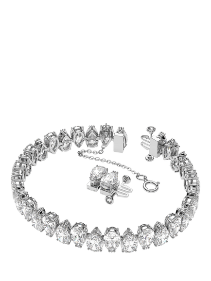 Swarovski Matrix Pear Cut Crystal Tennis Bracelet, Silver - view 2, Silver