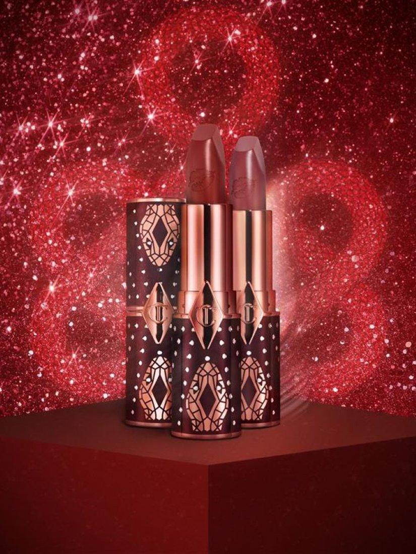 Product image 3 of 5, which shows Charlotte Tilbury Matte Revolution Lipstick, Kiss Of Fortune