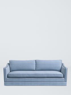 John Lewis x Sanderson Islington Pinetum Stripe Large 3 Seater Sofa - view 2, Cobalt Blue